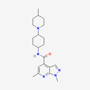 1,6-dimethyl-N-[4-(4-methylpiperidin-1-yl)cyclohexyl]pyrazolo[3,4-b]pyridine-4-carboxamide