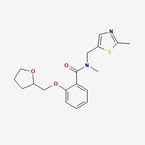 N-methyl-N-[(2-methyl-1,3-thiazol-5-yl)methyl]-2-(oxolan-2-ylmethoxy)benzamide