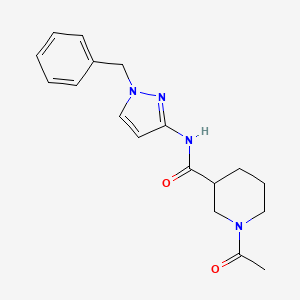 1-acetyl-N-(1-benzylpyrazol-3-yl)piperidine-3-carboxamide