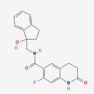 7-fluoro-N-[(1-hydroxy-2,3-dihydroinden-1-yl)methyl]-2-oxo-3,4-dihydro-1H-quinoline-6-carboxamide