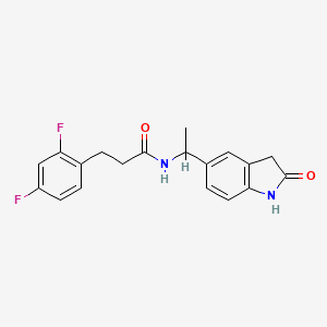 3-(2,4-difluorophenyl)-N-[1-(2-oxo-1,3-dihydroindol-5-yl)ethyl]propanamide