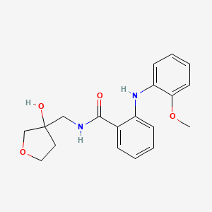 N-[(3-hydroxyoxolan-3-yl)methyl]-2-(2-methoxyanilino)benzamide