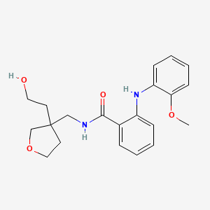 N-[[3-(2-hydroxyethyl)oxolan-3-yl]methyl]-2-(2-methoxyanilino)benzamide