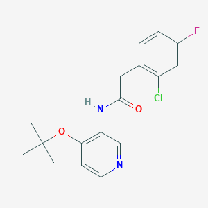 2-(2-chloro-4-fluorophenyl)-N-[4-[(2-methylpropan-2-yl)oxy]pyridin-3-yl]acetamide