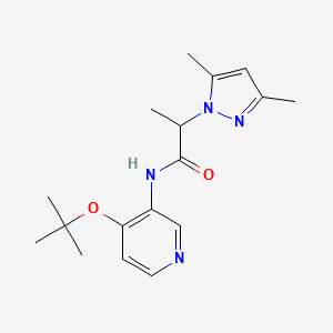 2-(3,5-dimethylpyrazol-1-yl)-N-[4-[(2-methylpropan-2-yl)oxy]pyridin-3-yl]propanamide