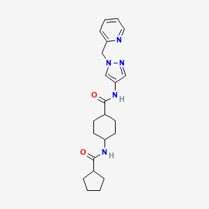 4-(cyclopentanecarbonylamino)-N-[1-(pyridin-2-ylmethyl)pyrazol-4-yl]cyclohexane-1-carboxamide