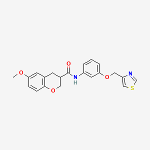 6-methoxy-N-[3-(1,3-thiazol-4-ylmethoxy)phenyl]-3,4-dihydro-2H-chromene-3-carboxamide