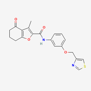 3-methyl-4-oxo-N-[3-(1,3-thiazol-4-ylmethoxy)phenyl]-6,7-dihydro-5H-1-benzofuran-2-carboxamide