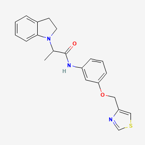 2-(2,3-dihydroindol-1-yl)-N-[3-(1,3-thiazol-4-ylmethoxy)phenyl]propanamide