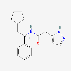 N-(2-cyclopentyl-1-phenylethyl)-2-(1H-pyrazol-5-yl)acetamide