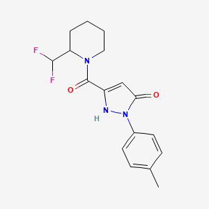 5-[2-(difluoromethyl)piperidine-1-carbonyl]-2-(4-methylphenyl)-1H-pyrazol-3-one