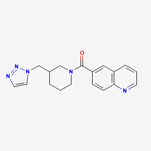 molecular formula C18H19N5O B6902920 Quinolin-6-yl-[3-(triazol-1-ylmethyl)piperidin-1-yl]methanone 