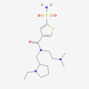 N-[2-(dimethylamino)ethyl]-N-[(1-ethylpyrrolidin-2-yl)methyl]-5-sulfamoylthiophene-3-carboxamide