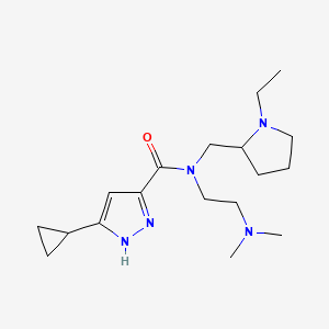 5-cyclopropyl-N-[2-(dimethylamino)ethyl]-N-[(1-ethylpyrrolidin-2-yl)methyl]-1H-pyrazole-3-carboxamide