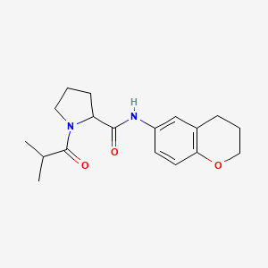 N-(3,4-dihydro-2H-chromen-6-yl)-1-(2-methylpropanoyl)pyrrolidine-2-carboxamide