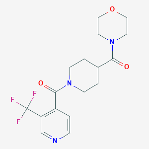 molecular formula C17H20F3N3O3 B6902991 Morpholin-4-yl-[1-[3-(trifluoromethyl)pyridine-4-carbonyl]piperidin-4-yl]methanone 