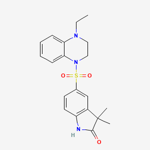 5-[(4-ethyl-2,3-dihydroquinoxalin-1-yl)sulfonyl]-3,3-dimethyl-1H-indol-2-one