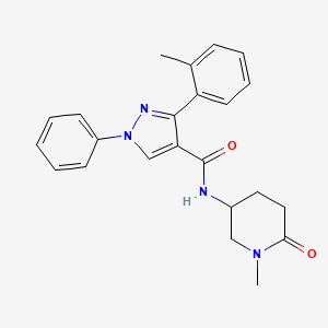 N-(1-methyl-6-oxopiperidin-3-yl)-3-(2-methylphenyl)-1-phenylpyrazole-4-carboxamide