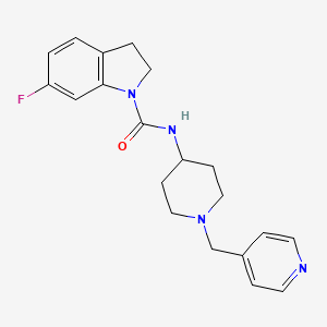 6-fluoro-N-[1-(pyridin-4-ylmethyl)piperidin-4-yl]-2,3-dihydroindole-1-carboxamide