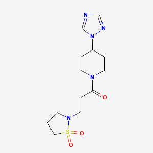 3-(1,1-Dioxo-1,2-thiazolidin-2-yl)-1-[4-(1,2,4-triazol-1-yl)piperidin-1-yl]propan-1-one