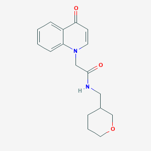 N-(oxan-3-ylmethyl)-2-(4-oxoquinolin-1-yl)acetamide