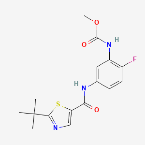 molecular formula C16H18FN3O3S B6907659 methyl N-[5-[(2-tert-butyl-1,3-thiazole-5-carbonyl)amino]-2-fluorophenyl]carbamate 