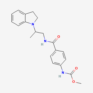 molecular formula C20H23N3O3 B6909905 methyl N-[4-[2-(2,3-dihydroindol-1-yl)propylcarbamoyl]phenyl]carbamate 