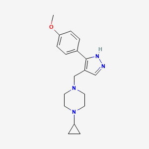 1-cyclopropyl-4-[[5-(4-methoxyphenyl)-1H-pyrazol-4-yl]methyl]piperazine