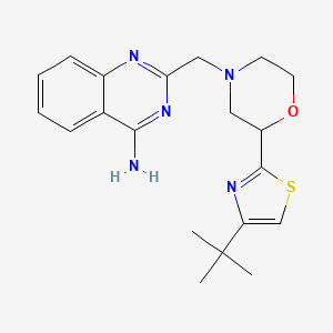 2-[[2-(4-Tert-butyl-1,3-thiazol-2-yl)morpholin-4-yl]methyl]quinazolin-4-amine