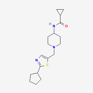 N-[1-[(2-cyclopentyl-1,3-thiazol-5-yl)methyl]piperidin-4-yl]cyclopropanecarboxamide