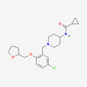 N-[1-[[5-chloro-2-(oxolan-2-ylmethoxy)phenyl]methyl]piperidin-4-yl]cyclopropanecarboxamide