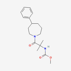 molecular formula C18H26N2O3 B6913455 methyl N-[2-methyl-1-oxo-1-(4-phenylazepan-1-yl)propan-2-yl]carbamate 