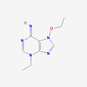 molecular formula C9H13N5O B069149 7-Ethoxy-3-ethylpurin-6-imine CAS No. 185200-86-6