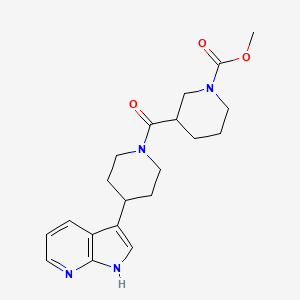 molecular formula C20H26N4O3 B6915589 methyl 3-[4-(1H-pyrrolo[2,3-b]pyridin-3-yl)piperidine-1-carbonyl]piperidine-1-carboxylate 