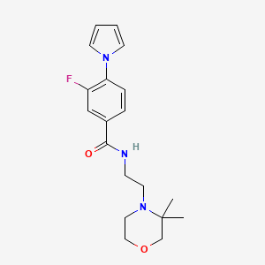 N-[2-(3,3-dimethylmorpholin-4-yl)ethyl]-3-fluoro-4-pyrrol-1-ylbenzamide