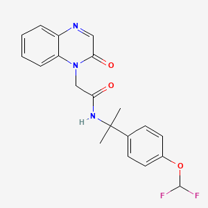 N-[2-[4-(difluoromethoxy)phenyl]propan-2-yl]-2-(2-oxoquinoxalin-1-yl)acetamide