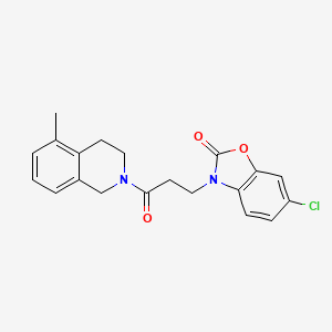 6-chloro-3-[3-(5-methyl-3,4-dihydro-1H-isoquinolin-2-yl)-3-oxopropyl]-1,3-benzoxazol-2-one