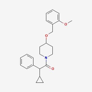 2-Cyclopropyl-1-[4-[(2-methoxyphenyl)methoxy]piperidin-1-yl]-2-phenylethanone