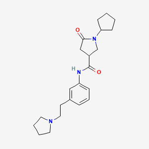 1-cyclopentyl-5-oxo-N-[3-(2-pyrrolidin-1-ylethyl)phenyl]pyrrolidine-3-carboxamide