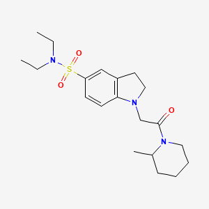 N,N-diethyl-1-[2-(2-methylpiperidin-1-yl)-2-oxoethyl]-2,3-dihydroindole-5-sulfonamide