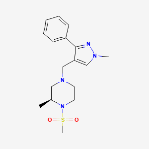 (2S)-2-methyl-4-[(1-methyl-3-phenylpyrazol-4-yl)methyl]-1-methylsulfonylpiperazine