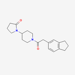 1-[1-[2-(2,3-dihydro-1H-inden-5-yl)acetyl]piperidin-4-yl]pyrrolidin-2-one