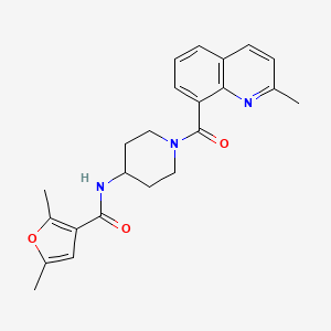 2,5-dimethyl-N-[1-(2-methylquinoline-8-carbonyl)piperidin-4-yl]furan-3-carboxamide