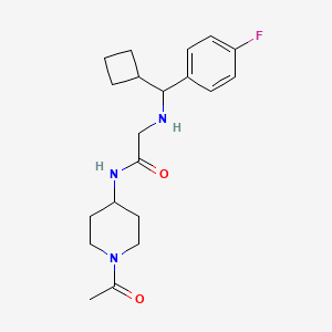 N-(1-acetylpiperidin-4-yl)-2-[[cyclobutyl-(4-fluorophenyl)methyl]amino]acetamide