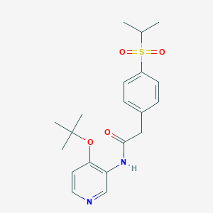 N-[4-[(2-methylpropan-2-yl)oxy]pyridin-3-yl]-2-(4-propan-2-ylsulfonylphenyl)acetamide