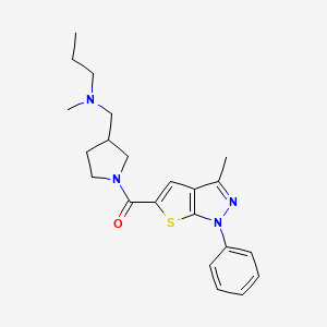 (3-Methyl-1-phenylthieno[2,3-c]pyrazol-5-yl)-[3-[[methyl(propyl)amino]methyl]pyrrolidin-1-yl]methanone