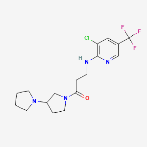 3-[[3-Chloro-5-(trifluoromethyl)pyridin-2-yl]amino]-1-(3-pyrrolidin-1-ylpyrrolidin-1-yl)propan-1-one