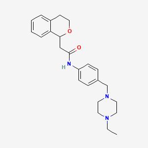 2-(3,4-dihydro-1H-isochromen-1-yl)-N-[4-[(4-ethylpiperazin-1-yl)methyl]phenyl]acetamide