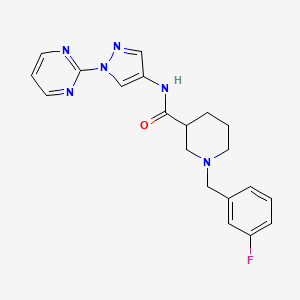 1-[(3-fluorophenyl)methyl]-N-(1-pyrimidin-2-ylpyrazol-4-yl)piperidine-3-carboxamide