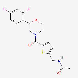 N-[[5-[2-(2,4-difluorophenyl)morpholine-4-carbonyl]thiophen-2-yl]methyl]acetamide